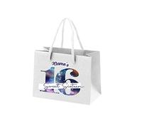 16th Birthday Gift Bags Personalised - Paper Gift Bag for Teenage Girls - Sixteen Sixteenth Birthday Gift Bags with Rope Handles - Recyclable Presents Bag - Sweet 16 - White - S