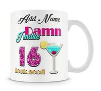 16th Birthday Gift for Kids - Personalised Mug - Add Name - Damn I Make 16 Look Good