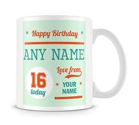 16th Birthday Gift - Personalised Mug/Cup - Add Name - Green