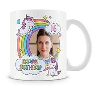 16th Birthday Gift - Unicorn Photo Mug/Cup - Add Name - 16 Year Old