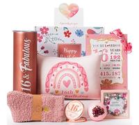16th Birthday Gifts for Gifts,Unique Gifts Set Ideas for Turning 16 Year Old Girl Pamper Hamper Box,Happy Bday Present Basket Kit for Teen Girl Decorations for Sisters,Daughter,Niece, Granddaughter
