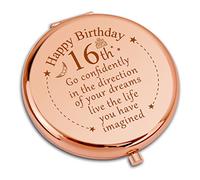 16th Birthday Gifts for Girls 16 Year Old Present Compact Makeup Mirror for Sister Friend Sweet 16 Gifts Folding Makeup Mirror for Niece Daughter Inspirational Birthday Present