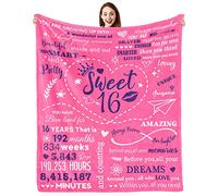 16th Birthday Gifts for Girls, 16th Birthday Decorations for Girls, 16 Year Old Girl Gifts for Birthday, Blanket 50"x60" Happy Birthday Gifts for 16 Year Old Girls Daughter Granddaughter Sister