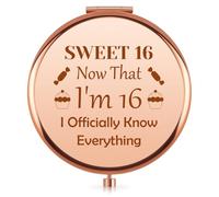 16th Birthday Gifts for Girls Compact Mirror Birthday Presents Gifts for 16 Year Old Girls Sweet 16 Gift for Girl Happy 16th Birthdays Gift for Daughter Granddaughter Sister Niece Makeup Mirrors