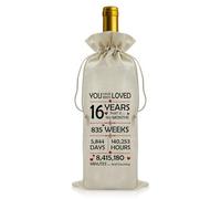 16th Birthday Gifts for Girls Drawstring Wine Gift Bag 16 Year Old Birthdays Party Decorations 16 Year Old Birthday Present for Daughter Granddaughter Sister Best Friend Reusable Wine Bottle Covers