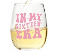 16th Birthday Gifts Girl - in My 16s Era Water Glass, 16th Birthday Decorations, Scratch Resistant Stemless Teen Girl Gifts for Schoolmate, Sister & Best Friend