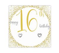 16th Birthday Heart Earrings Gift Card - 925 Solid Sterling Silver - Happy 16th Birthday - Gift Boxed For Young Adult From Friend