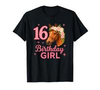 16th Birthday Horse Girl Turning Nine Cowgirl Pony Party T-Shirt