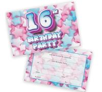 16th Birthday Party Invitations Teenager - Sweet Marshmallow 28 Pack - Childrens Birthday Invitations for Boys/Girls A6 Bday Party Invites Invitation Cards with Folding Envelopes