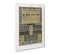 16Th Century Patterns By Albert Racinet Canvas Print | Gallery Wrapped 30mm Frame Wall Art | 24x16 inches | Ready to Hang | Retro Picture | Living Room Bedroom Lounge Office