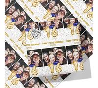 16th Milestone Birthday Balloons Personalised Wrapping Paper - Add Any Name and Photo-16-2m Roll - 594mm x 2000mm