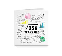 16th Sixteenth Square Root Birthday Card - Maths Clever (For Him or Her)