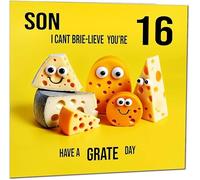 16th Son Birthday Card for Son - Cheese Pun Funny Son's Birthday Card for 16 Year old teenage Kids sixteen sixteenth