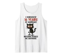 16th Wedding Anniversary, I Survived 16 Years of Marriage Tank Top