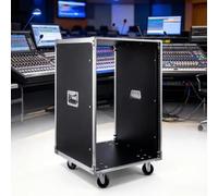 16u Av Rack Case With Wheels, Server Rack Open Frame Rolling Network Data Rack, 19-inch Universal Equipment Rack Case, Built-in Handles, Metal Studio Rack Cabinet For Ktv Conference