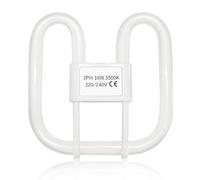 16W 2D Square 2-Pin GR8 Cap Warm White (3500k) Compact Fluorescent Lamp, AC 230V, CFL 2 Pin Light Bulb, not dimmable, GR8 DD Flat Butterfly Bulb for Flush Ceiling Light, 1PC