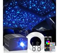 16W Fiber Optic Starlight Headliner Kit for Car Home with Twinkle & Sound Activated, RGBW 150pcs*0.03in*6.5ft Fiber Strands Car Star Sky Roof Lights, APP& Remote Controlled Ceiling Star Lights for Car