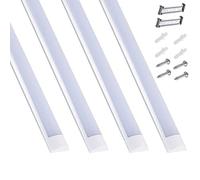16x 50W LED Batten Tube Lights 5FT 1.5M 1500mm 6500K Cool White IP20 LED Strip Light Fitting for Ceiling Wall Home Kitchen Bedroom Office Workshop & Garage Lighting