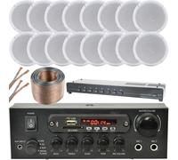16x Ceiling Speaker Bluetooth Background Music System Shop Restaurant Kitchen Loops Multi One Size
