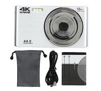16X Digital Zoom Camera, 4K 44MP HD Shake Resistant Camera with 2.8 Inch Screen, Silver Plastic Housing for Photography Lovers (Silver)