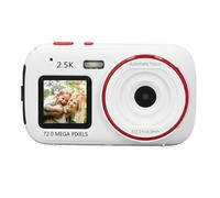 16X Digital Zoom Camera, 72MP 2.5K Dual Screen Autofocus Anti Shake 750mAh Selfie Camera for Travel, Equipped With High Performance COMS Chip for Ultra Clear Image (White)