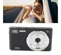 16X Digital Zoom Camera, High Resolution, Built in Fill Light, Easy to Use for Kids Students Seniors, 4K 44MP Compact Portable Camera, (Black)