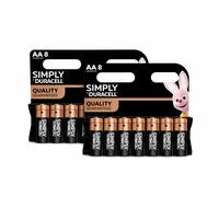 16x Duracell AA Power Alkaline Batteries Economy Pack LR6 Battery Longest Expiry