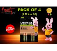 16x DURACELL AAA Rechargeable Batteries 750mAh 1.2V NiMH HR03 Pre-Charged 4x4pk