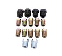 16x Inverted Tube Fitting Interior Vehicle Part Threads 45 SAE for 3/16 Inch Tube Brake Line Replacement Adapter Set for Indoor Tap Hose Aluminum Male Oil Fuel Swivels End End
