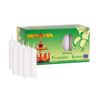 16x Pyramid Candle 50er White Red Staff Christmas Tealights Table Decoration