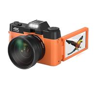 16X Vintage 48MP 4K Digital Camera Retro Video Camcorder 3" 180° Flip Screen Photography For Selfie Macro Wide Angle Lens Takes Sharp Smooth(64G TF Card,Only Camera)
