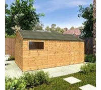 16x10 Wooden Garden Shed Workshop Shiplap Reverse Apex Storage