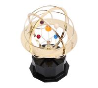 16x11cm/6.3x4.3in Gold Solar System Model Decoration, Portable Grand Orrery Model Educational Toy Home Office Desk Ornament DIY Project