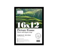 16x12 Inch Black Photo Frame Wall Mountable Picture Frame Standard Photograph Size, 16" X 12" (41 X 31cm)