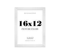 16x12 Picture Frame, Display 16x12 Pictures (40.6 x 30.5cm) Picture Frame for wall Display - White - 1 Pack