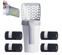 16x12x30cm Cat Litter Scoop - Non Stick Plated PP Cat Litter Scooper With 80 Pieces Garbage Bag , Cat Litter Box Cleaning Tool, Perfect For Clumping Litter, Poop Shovel With Garbage Bag, Kitten Poope
