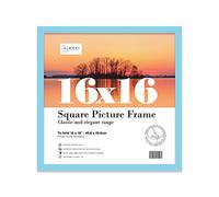 16x16 Inch Light Blue Square Thin Photo Frame Wall Mountable Thin Picture Frame Standard Square Photograph Size, 16" X 16"(40.6 X 40.6cm)