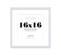 16x16 Light Grey Picture Frame with Mount for 14x14 Photos, Prints - Modern Square Wall Frame, 1 Pack