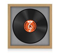 16X16" Light Oak Modern Vinyl Record Frame With Mid Grey Mount For 12 Inch Lp Disc - Ak Frames