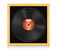 16X16" Matte Yellow Modern Vinyl Record Frame With Black Mount For 12 Inch Lp Disc - Ak Frames