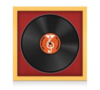 16X16" Matte Yellow Modern Vinyl Record Frame With Crimson Mount For 12 Inch Lp Disc - Ak Frames
