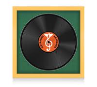 16X16" Matte Yellow Modern Vinyl Record Frame With Emerald Mount For 12 Inch Lp Disc - Ak Frames