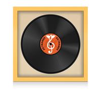 16X16" Matte Yellow Modern Vinyl Record Frame With Ivory Mount For 12 Inch Lp Disc - Ak Frames