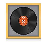 16X16" Matte Yellow Modern Vinyl Record Frame With Mid Grey Mount For 12 Inch Lp Disc - Ak Frames