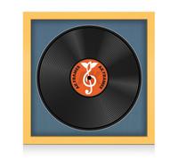 16X16" Matte Yellow Modern Vinyl Record Frame With Pompadour Mount For 12 Inch Lp Disc - Ak Frames