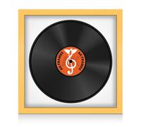 16X16" Matte Yellow Modern Vinyl Record Frame With White Mount For 12 Inch Lp Disc - Ak Frames