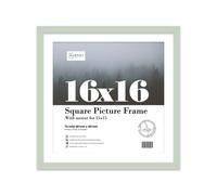 16X16" Mint Green Picture Frame - 16X16" Square Frame With 15X15" Mount For 16X16"/15X15" Pictures Moderrn Style Thin Edge, 1 Pack