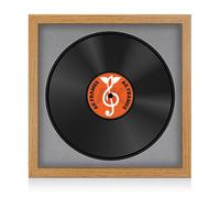 16X16" Oak Modern Vinyl Record Frame With Mid Grey Mount For 12 Inch Lp Disc - Ak Frames
