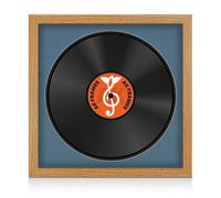 16X16" Oak Modern Vinyl Record Frame With Pompadour Mount For 12 Inch Lp Disc - Ak Frames