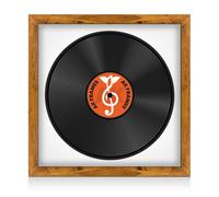 16X16" Rustic Oak Modern Vinyl Record Frame With White Mount For 12 Inch Lp Disc - Ak Frames